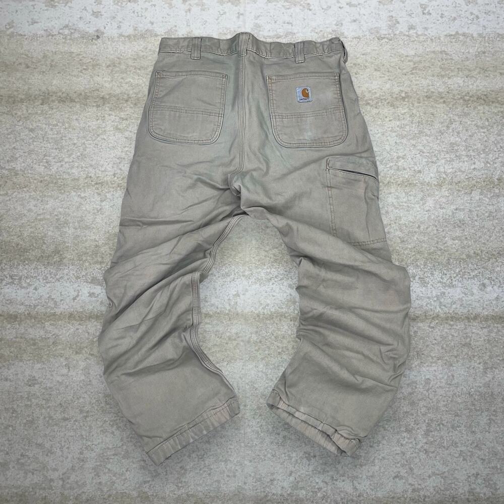 Vintage 90s Carhartt Carpenter Pants 36x30 Baggy Fit Camel Tan Canvas Dungarees